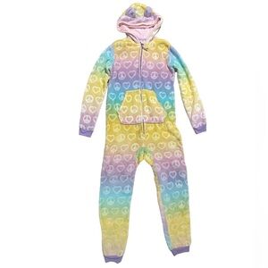 Girls More than Magic One Piece Ombre Pajamas Union Suit Hearts Peace